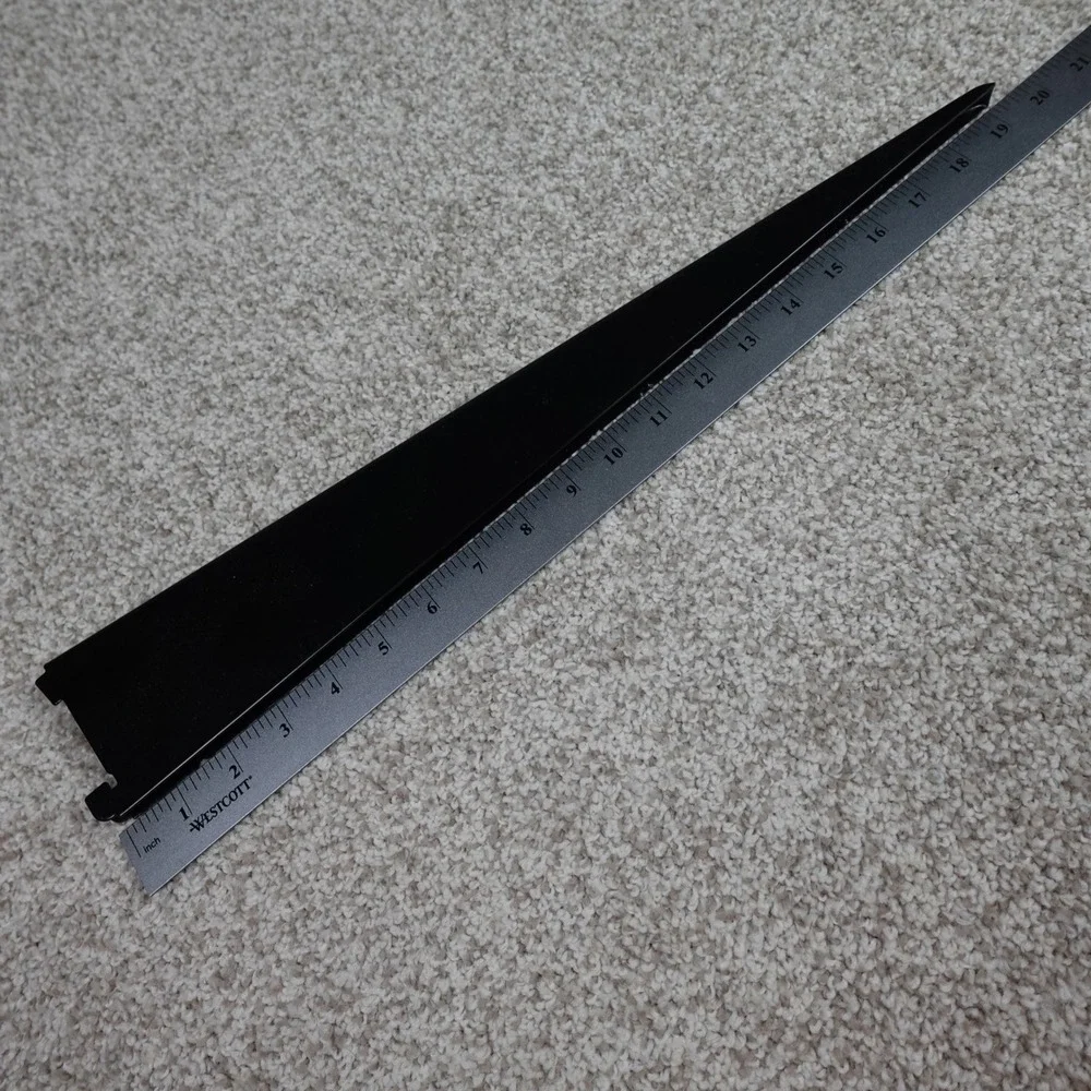 18.5 Inch Black Metal Slotted Wall Shelf Bracket Support Arm Heavy Duty